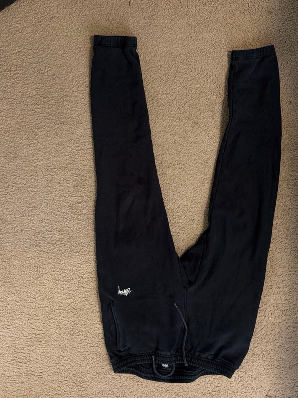 Stussy Black Fleece Logo Sweatpants